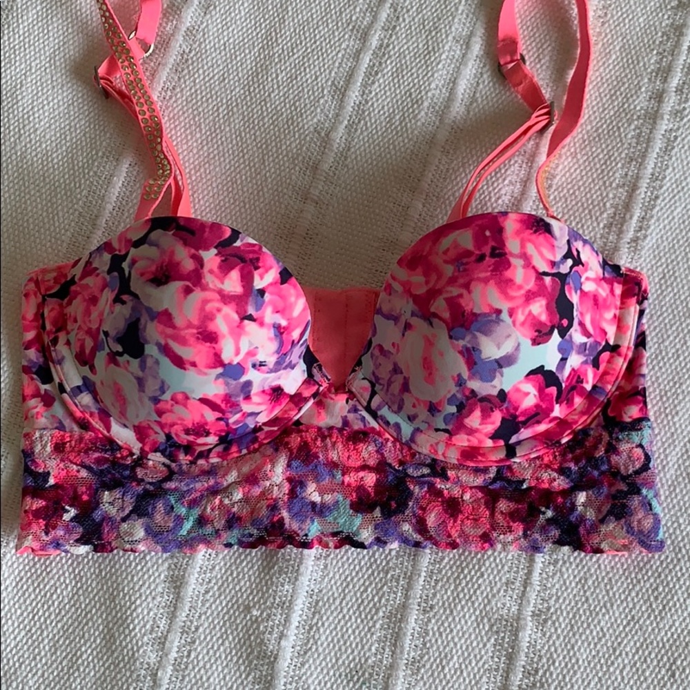 VS PINK Floral Bustier Bra